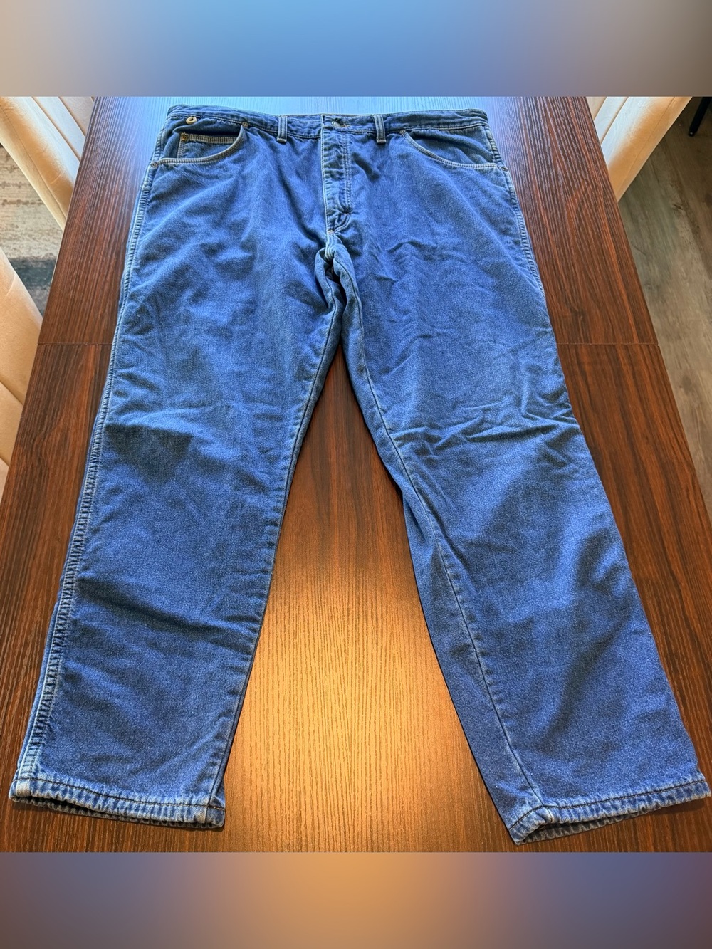 Wrangler Mens Vintage 90s Made in USA Flannel Lined Jeans Plaid Rugged 40x30